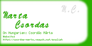 marta csordas business card